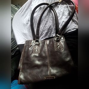 Vintage Style Purse Nine & Co Faux Brown Leather Shoulder Bag Vegan